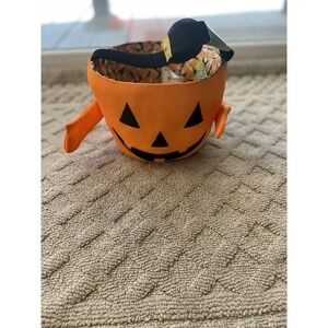 Halloween Pumpkin Candy Basket Trick‎ Or Treat Bucket With Hands And Handle